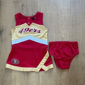 49ers Baby Girl Official Cheerleader Red and Gold set 12M